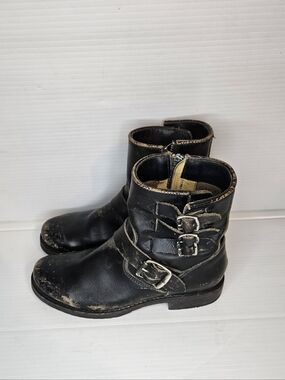 Frye Veronica Women's Short Belted Boots – Distressed Brown&Black Leather .